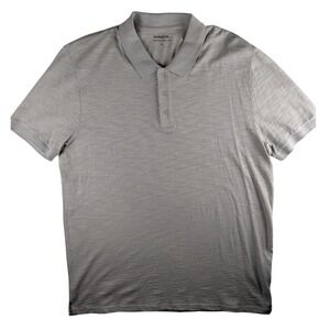 Vince Polo Shirt Cotton Knit Casual Short Sleeve Gray Mens Size‎ M